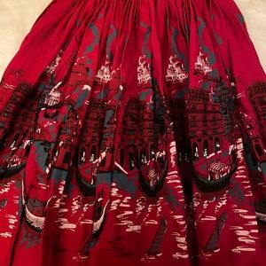 PUG Small Red Italian Landscape Skirt